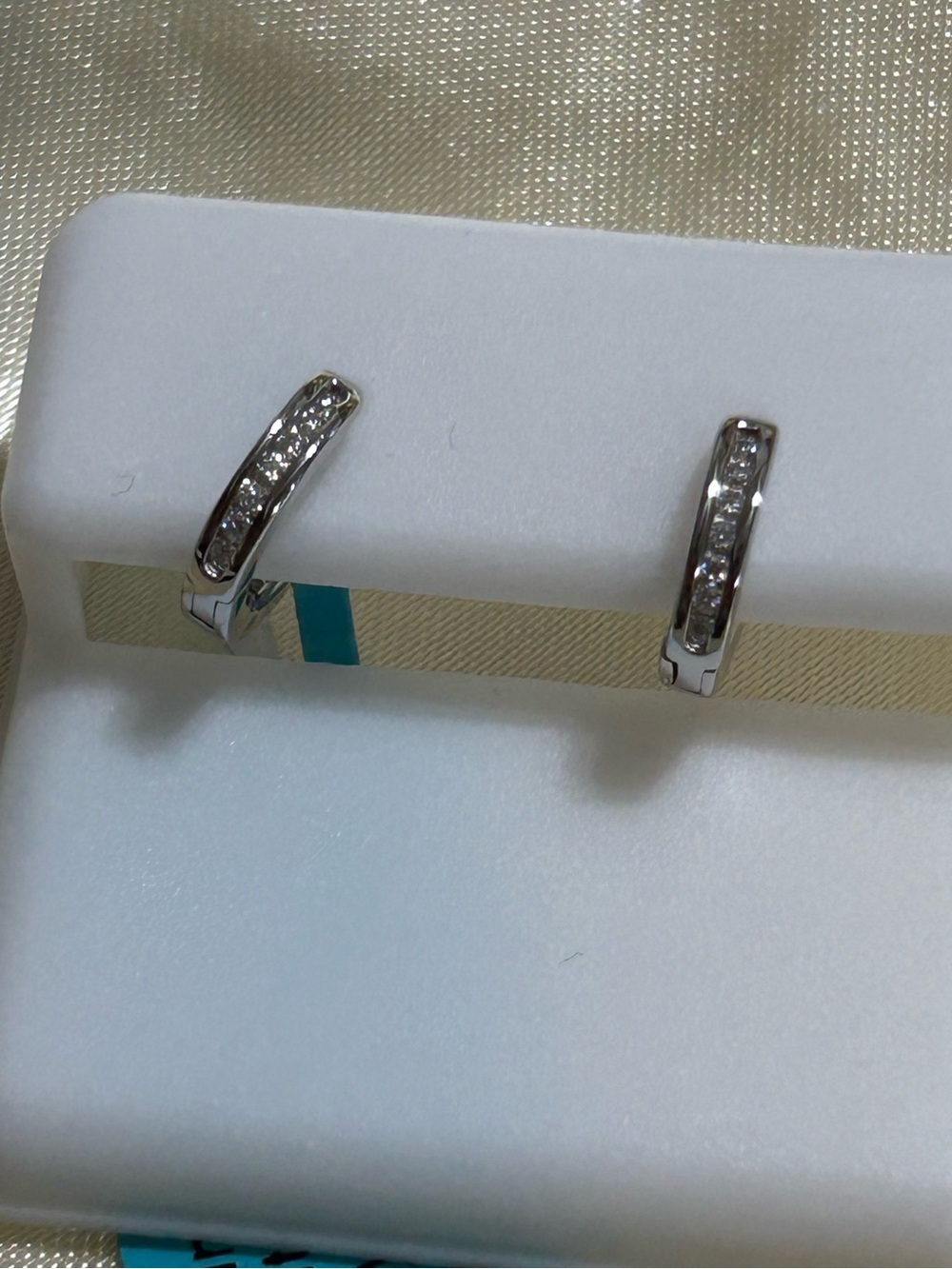Sterling Silver Moissanite Huggie Hoop Earrings NWT